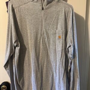 Carhartt Light Gray Heather Quarter-Zip Pocket Shirt